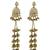 Antique gold plated champagne long kashmiri earrings