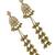 Antique gold plated champagne long kashmiri earrings