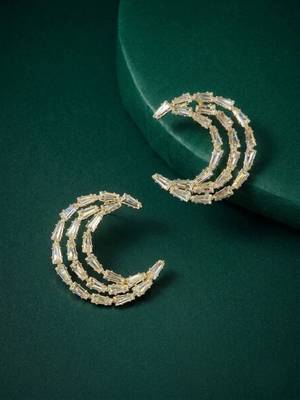 Silver plated cz tassel earrings 1
