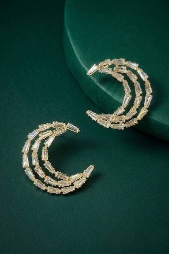 Silver plated cz tassel earrings