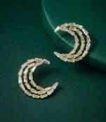 Silver plated cz tassel earrings
