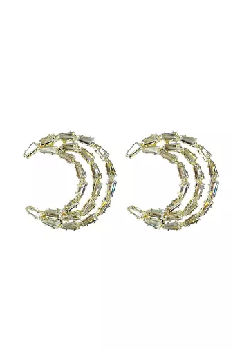 Silver plated cz tassel earrings