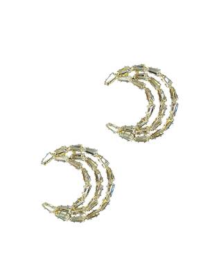 Silver plated cz tassel earrings 3