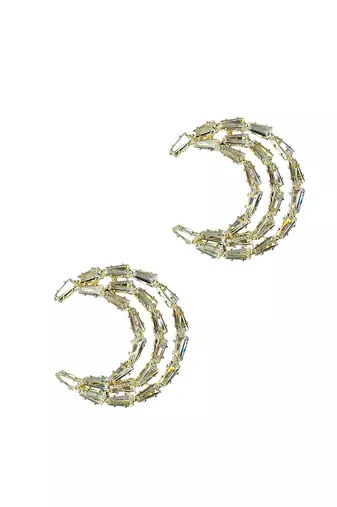 Silver plated cz tassel earrings