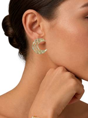 Silver plated cz tassel earrings 4