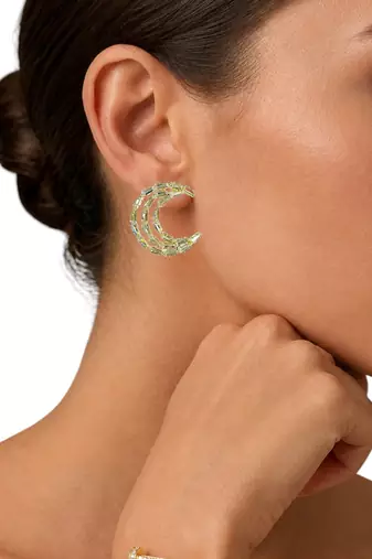 Silver plated cz tassel earrings