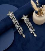 Gold plated baguette cz earrings
