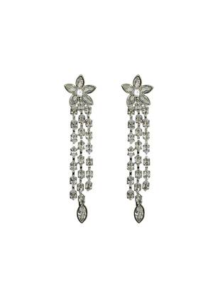 Gold plated baguette cz earrings 2