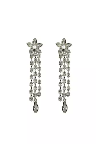 Gold plated baguette cz earrings