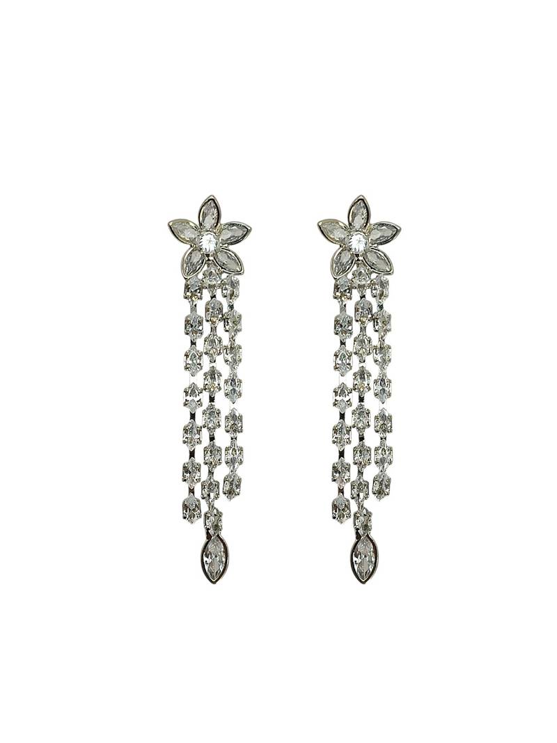 Gold plated baguette cz earrings