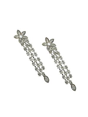 Gold plated baguette cz earrings 3
