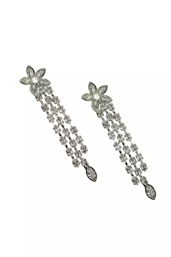 Gold plated baguette cz earrings