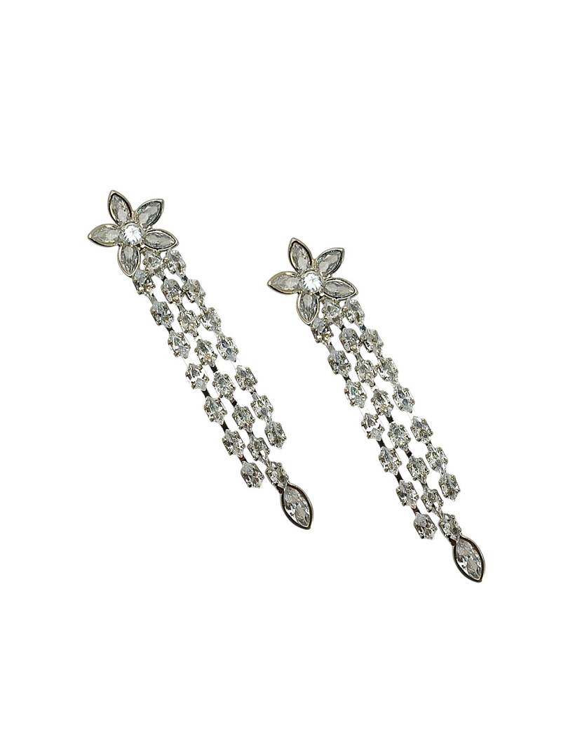 Gold plated baguette cz earrings