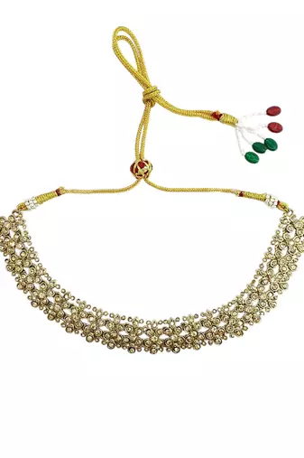 Antique gold plated champagne cz necklace set