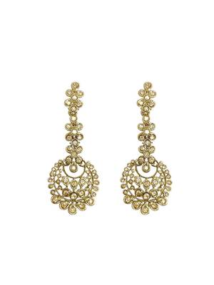 Antique gold plated champagne cz necklace set 4