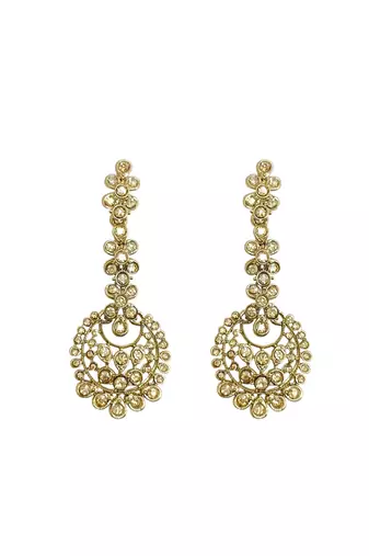 Antique gold plated champagne cz necklace set