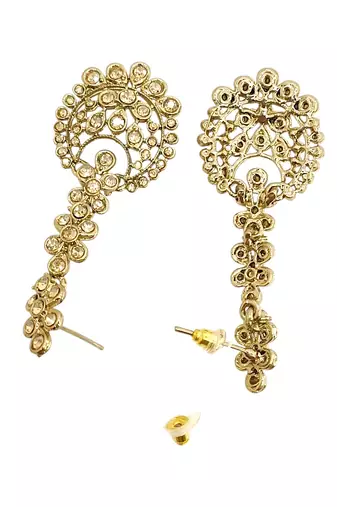 Antique gold plated champagne cz necklace set