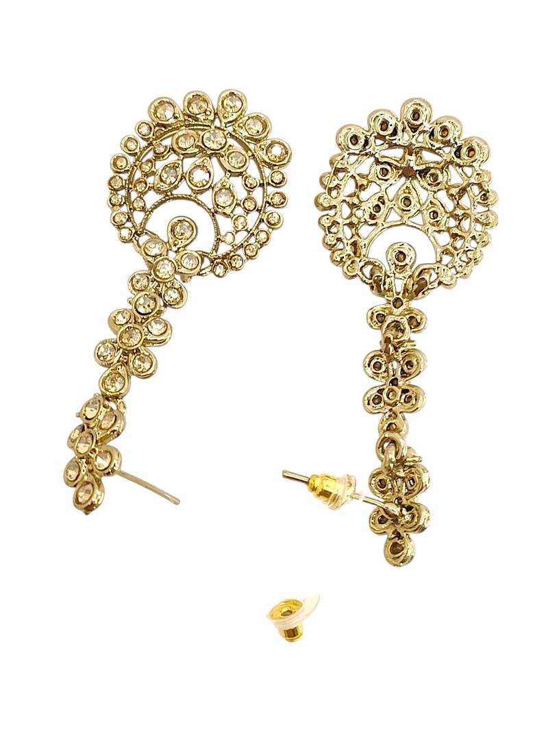Antique gold plated champagne cz necklace set