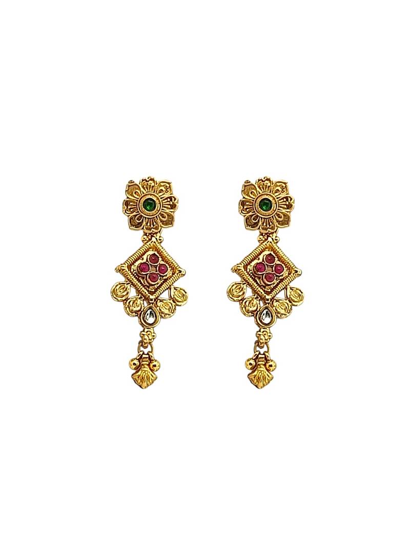 Gold plated green heritage necklace set