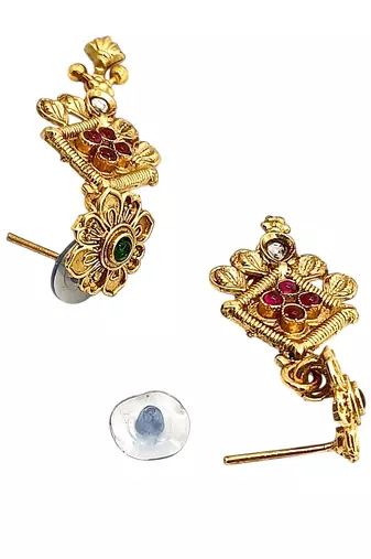 Gold plated green heritage necklace set
