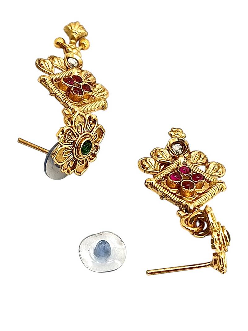 Gold plated green heritage necklace set