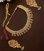 Gold plated filigree necklace set