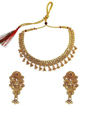 Gold plated filigree necklace set 2