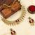 Matte gold plated peacock heritage necklace set