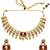 Matte gold plated peacock heritage necklace set