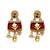 Matte gold plated peacock heritage necklace set