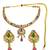 Gold plated meenakari hasli necklace set