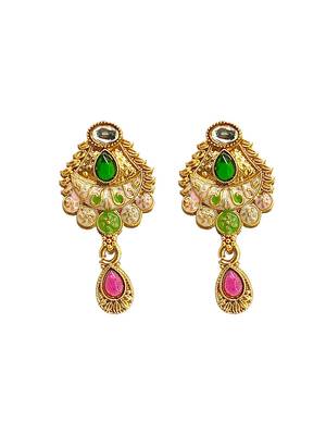 Gold plated meenakari hasli necklace set 4