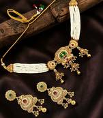 Gold plated heritage jaipuri choker set