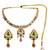 Gold plated kundan meenakari hasli necklace set