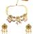 Jaipuri pink green heritage dangling choker set