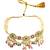 Jaipuri pink green heritage dangling choker set