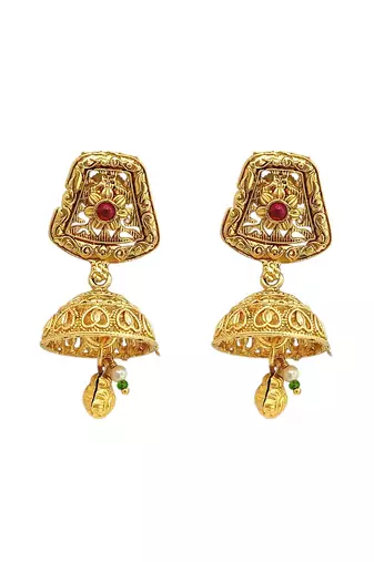 Gold plated kundan rajwadi choker necklace set