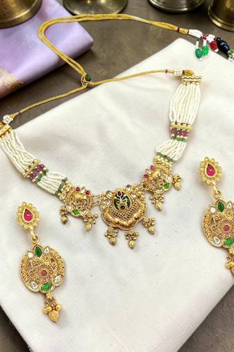 Ornate elephant heritage bridal choker set