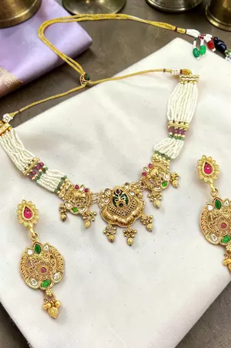Ornate elephant heritage bridal choker set
