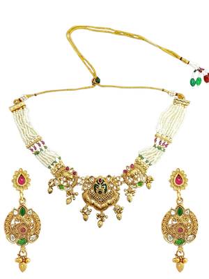 Ornate elephant heritage bridal choker set 2