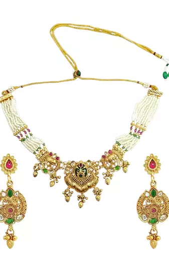 Ornate elephant heritage bridal choker set