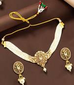Kundan multistrand beaded choker set