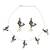 Silver oxidised fish motif invisible jewellery set
