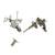 Silver oxidised fish motif invisible jewellery set