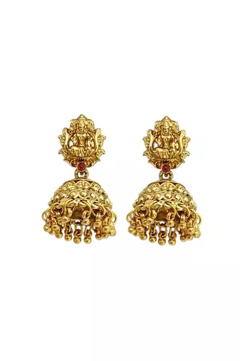 Gold plated temple long necklace set