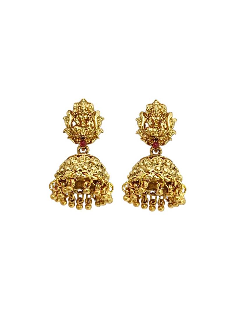 Gold plated temple long necklace set