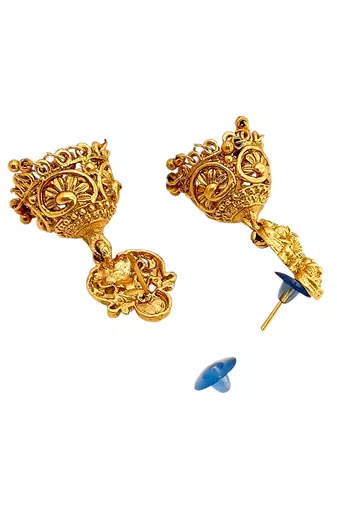 Gold plated temple long necklace set