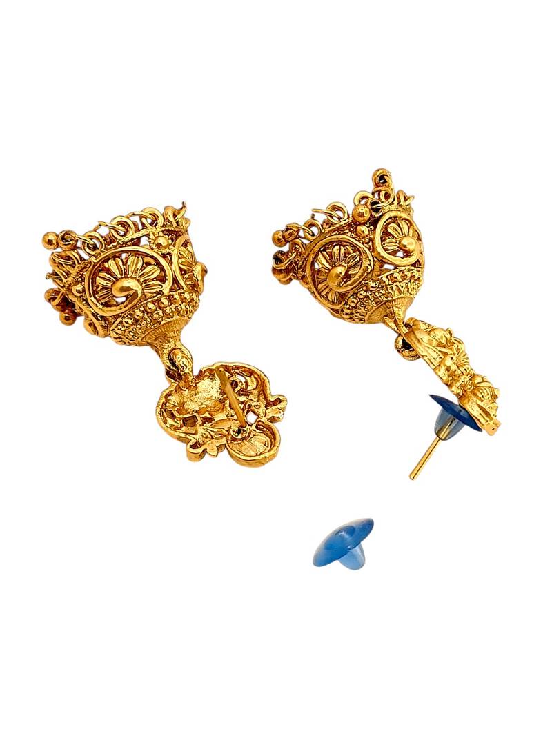 Gold plated temple long necklace set