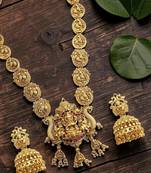 Gold plated temple style long necklace set