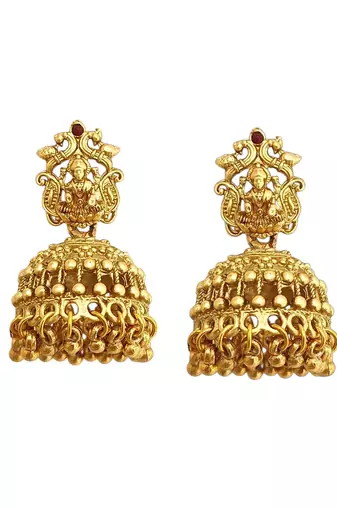 Gold plated temple style long necklace set